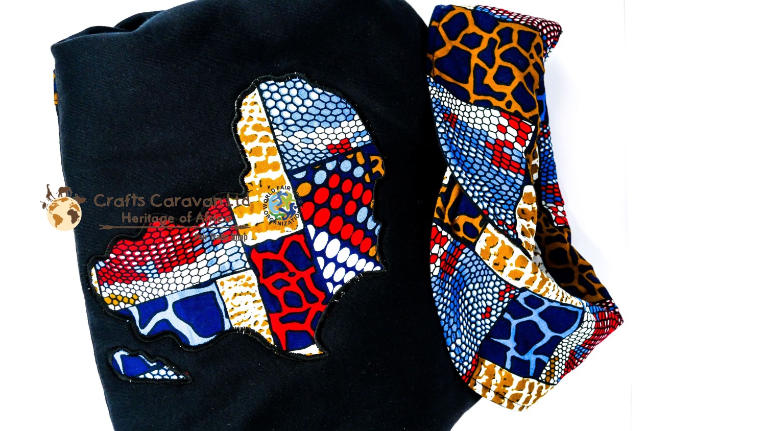 Black Hoodie with Ankara Print