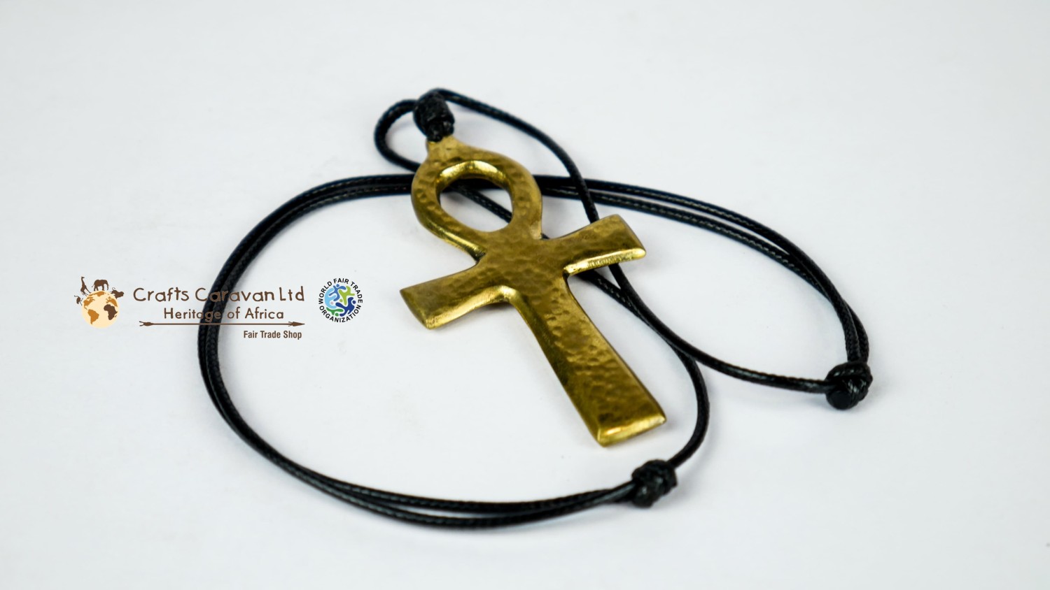 Brass Necklace with Ankh Pendant